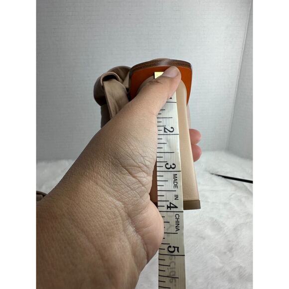 Santoni Tan Leather Straps Women's High Heel Sandal Pump Size UE 37 - Picture 15 of 16